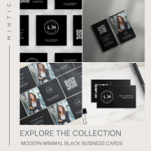 Modern Minimal Black Business Cards