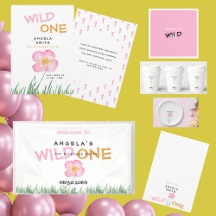 Wild One Wildflower Girl 1st Birthday Party Suite