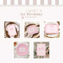 Elegant Bow Floral Fancy ONE Girl 1st Birthday 