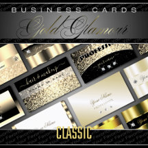 Business Cards Gold Luxe Glam Sparkling Glitter