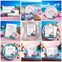 Baby On Board Pink Nautical Baby Shower Collection