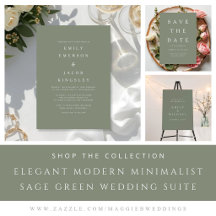 Elegant Modern Minimalist Sage Green Wedding