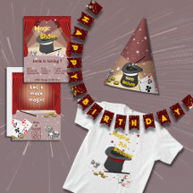 Magic Birthday Party Invitation & Accessories
