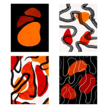 Mid-Century Vibrant Modern Posters Collection