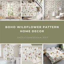 Boho Wildflower Pattern Home Decor