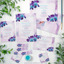 Purple Turquoise Blue Dendrobium Orchid Wedding