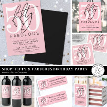 Blush Pink Fifty And Fabulous 50th Birthday Party