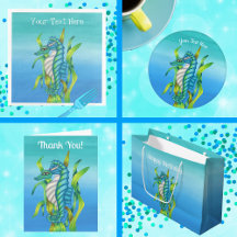 Fantasy Sea Dragon in Water With Seaweed