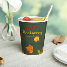 Autumn Foliage On Green Wood Thanksgiving Dinner