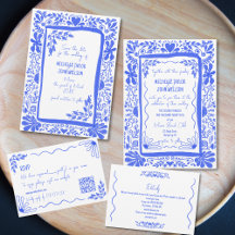 Blue Hand Drawn wedding