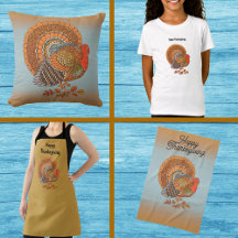 Thanksgiving Turkey Colourful Feathers Autumn Leav