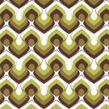Bold Retro Modern Motif in Greens