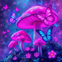 Butterflies, Flowers and Mushrooms-Fairycore