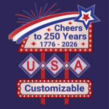 Personalized USA 250–Patriotic Retro Marquee