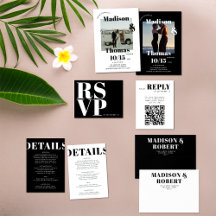 Bold Black & White Modern Minimalist Wedding