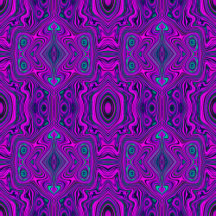 Trippy Retro Magenta and Black Abstract Pattern