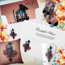 Gothic Skull with crow