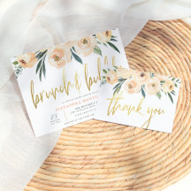 Blush Flowers Gold Brunch & Bubbly Bridal Shower