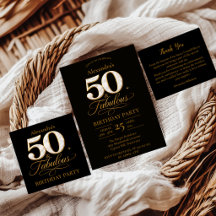 Luxury Black Gold 50 & Fabulous Birthday