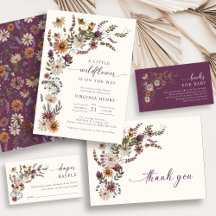 Burgundy Boho Little Wildflower Baby Shower