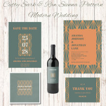 Cutty Sark & Raw Sienna Pattern Modern Wedding 