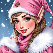 Christmas Elves in Pink Cozy and Cute