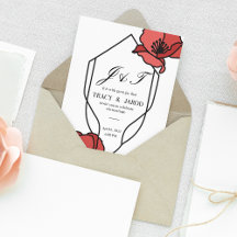 Floral Wedding Red and Pink Poppies