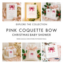 PInk Coquette Bow Christmas Baby Shower