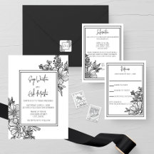 Wildflower Floral Frame Wedding Collection