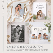 Modern Minimalist Photo Wedding Save the Date