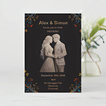 Bride & Groom Royal Classic Invitation 