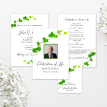 Green English Ivy Vine Funeral Memorial