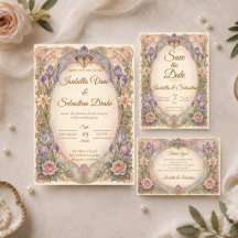 Romantic Art Nouveau Iris Wedding