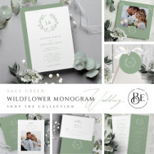 Sage Green Wildflower Monogram Wedding