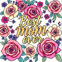 Best Mom Ever Modern Floral Luxury Collection