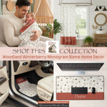 Woodland Winterberry Monogram Name Home Decor
