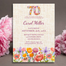 Elegant 70th Birthday – Floral Number 70 Suite