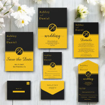 Elegant Luxury Black And Gold Monogram Wedding