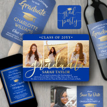 Royal Blue and Gold Elegant Graduation Celebration