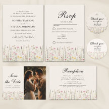 Boho Wildflower Beige Garden Wedding