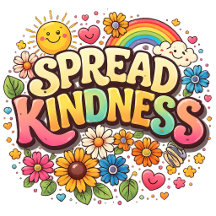 Spread Kindness – Cute Floral Rainbow 