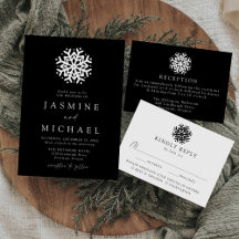 Simple Snowflake Black Wedding Collection