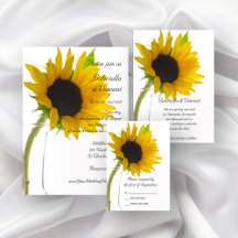 Yellow Sunflower on White Wedding 