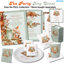 Boho Floral Terracotta Sage Tea Party Birthday Set