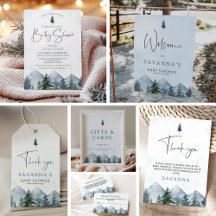 Mountains Cold Outside Baby Shower Collection
