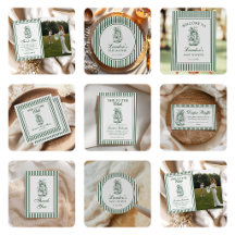 Green Stripe Golf Baby Shower