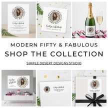 Minimal Modern Fifty and Fabulous Birthday