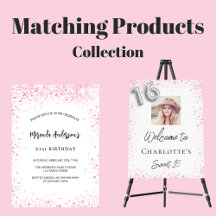 Birthday Party - White and pink glitter