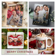 2025 Christmas photo snowflakes cards and gifts