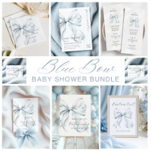 Blue Bow Baby Shower Collection